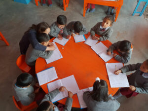 Students in India studying together